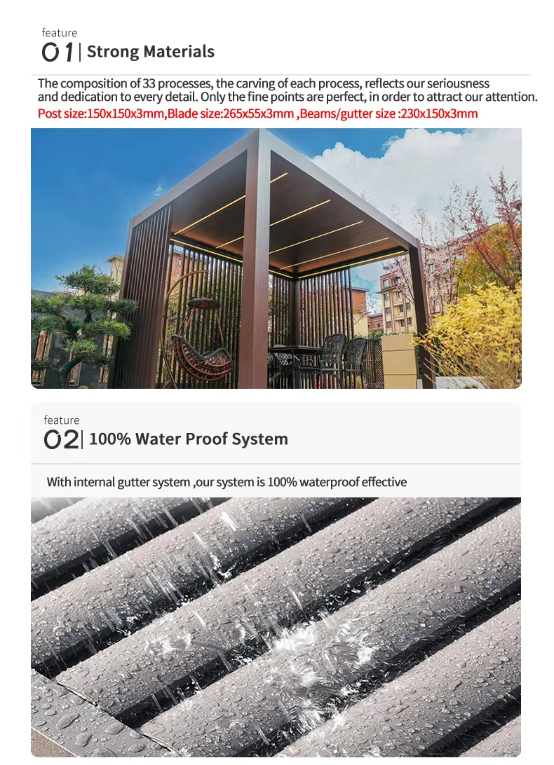 Louver Pavilion with Strong Materials and 100% Water Proof System
